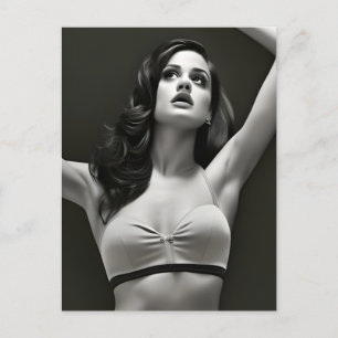 Kvinnor i svartvitt vykort