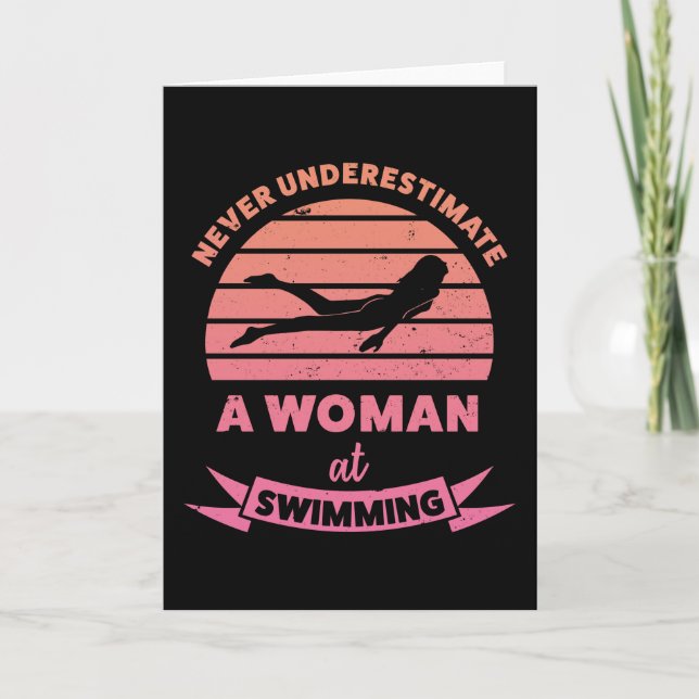 Kvinnor i Swimming Funny Gifts Makfe Kort (Framsida)