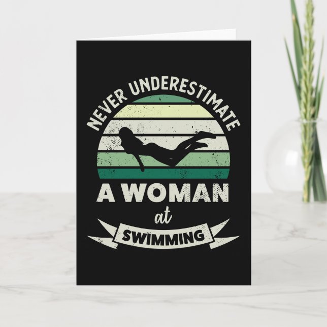 Kvinnor i Swimming Funny Swimmer Gifts Mamma Kort (Framsida)