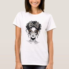 Kvinnor i T-Shirt med vackra Womans Ansikte