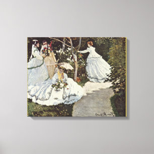 Kvinnor i trädgården av Claude Monet Canvastryck