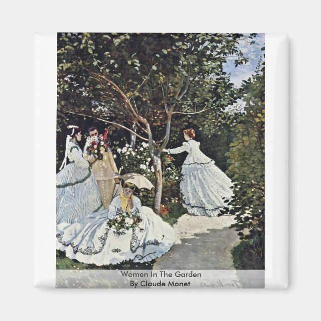 Kvinnor i trädgården av Claude Monet Magnet (Framsidan)