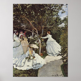 Kvinnor i trädgården av Claude Monet Poster