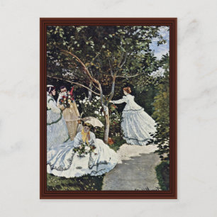 Kvinnor i trädgården av Claude Monet Vykort
