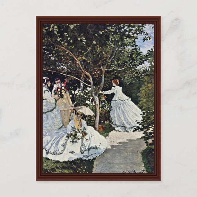 Kvinnor i trädgården av Claude Monet Vykort (Framsida)