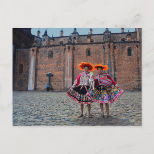 Kvinnor i traditionell kläder, Cusco, Peru Vykort
