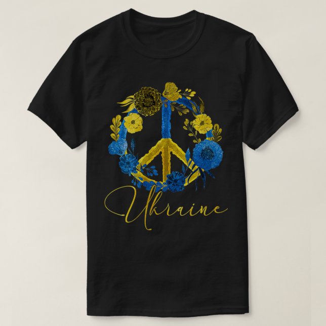 Kvinnor i Ukraina Solros Ukrainas Flagga I ställni T Shirt (Design framsida)