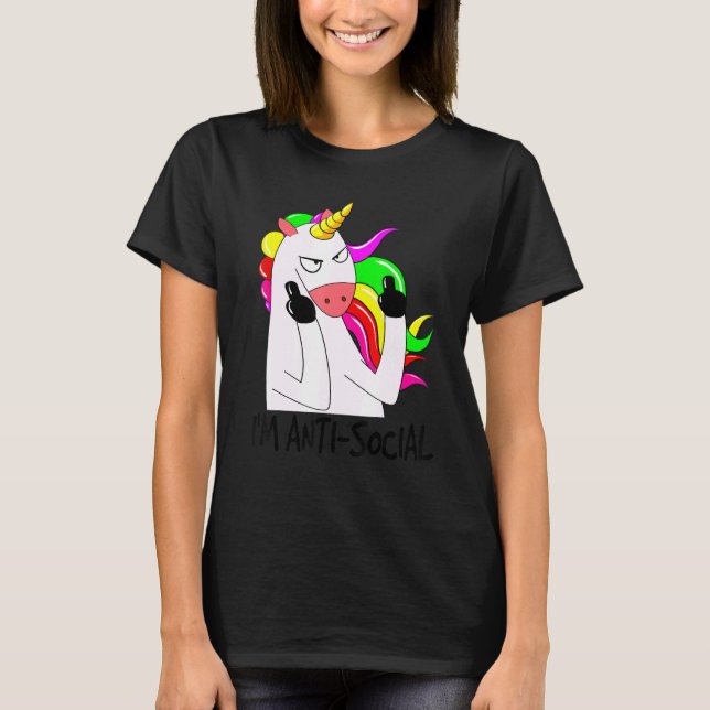 Kvinnor i Unicorn som betalar Sarcastic T Shirt (Framsida)