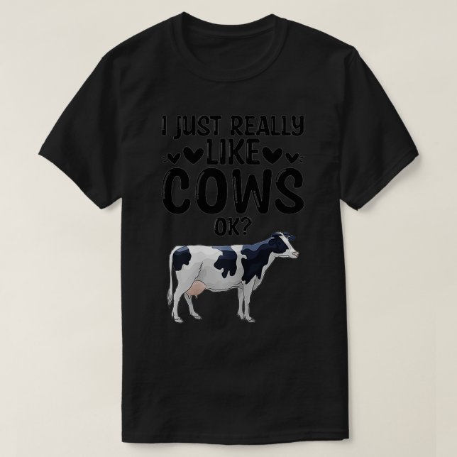 Kvinnor i Verkligen som Cows Ok Farm Funny Cow T Shirt (Design framsida)