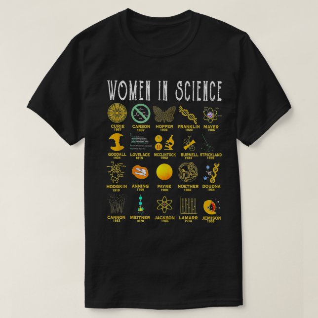 Kvinnor i vetenskap t shirt (Design framsida)
