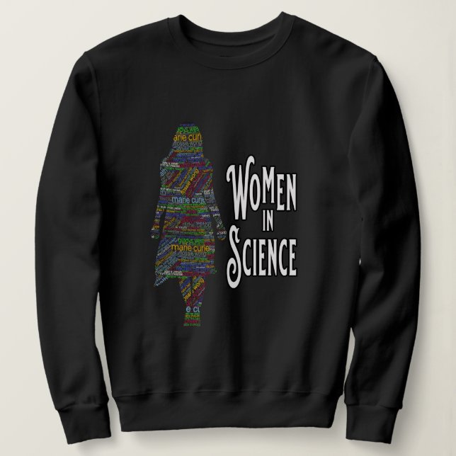 Kvinnor i vetenskapen Female Silhouette Ord-fyllni T Shirt (Design framsida)
