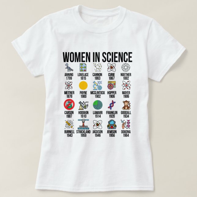 Kvinnor i vetenskapens kemist biologi fysik Scienc T Shirt (Design framsida)