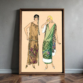 Kvinnor i vintage flapper poster