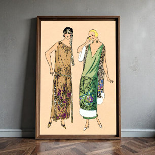 Kvinnor i vintage flapper poster