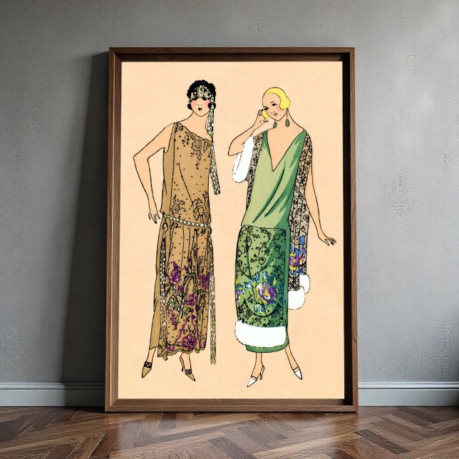 Kvinnor i vintage flapper poster (Skapare uppladdad)