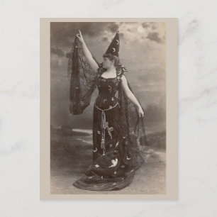 Kvinnor i Vintage Victorian Witch Costume Vykort