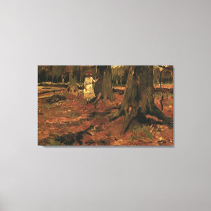 Kvinnor i vitt i skogen, Vincent van Gogh Canvastryck