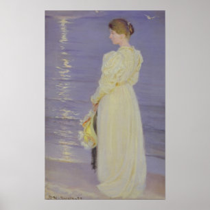 Kvinnor i vitt på en Beach, 1893 Poster