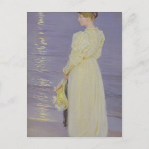 Kvinnor i vitt på en Beach, 1893 Vykort