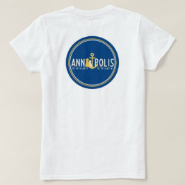 Kvinnor i vitt T-Shirt förankrade i Annapolis Hund