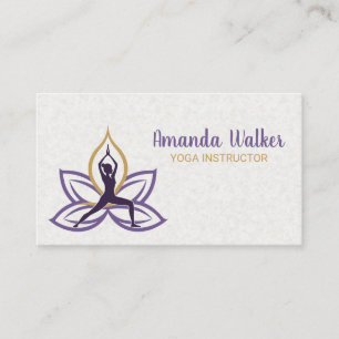 Kvinnor i Yoga Pose Lotus Flower Visitkort