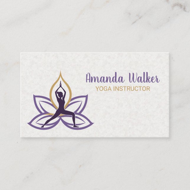 Kvinnor i Yoga Pose | Lotus Flower Visitkort (Framsida)