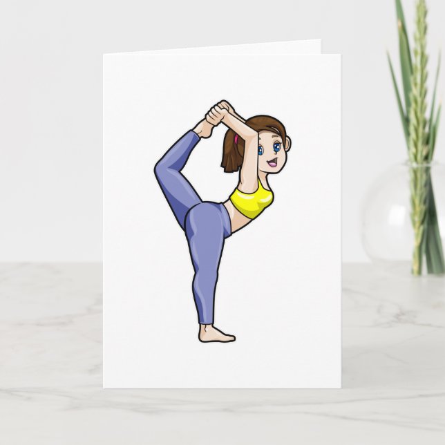 Kvinnor i Yoga Stretching övningar Ben Kort (Framsida)
