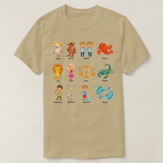 Kvinnor i zodiac Te T Shirt (Design framsida)