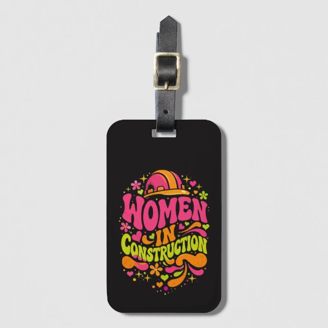 Kvinnor Inom Bygg Retro Empowerment Bagagebricka (Framsida vertikal)