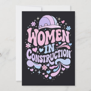 Kvinnor Inom Bygg Retro Empowerment Inbjudningar