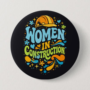 Kvinnor Inom Bygg Retro Empowerment Knapp