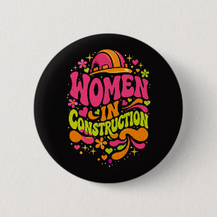 Kvinnor Inom Bygg Retro Empowerment Knapp