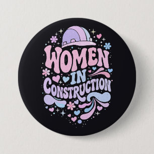 Kvinnor Inom Bygg Retro Empowerment Knapp