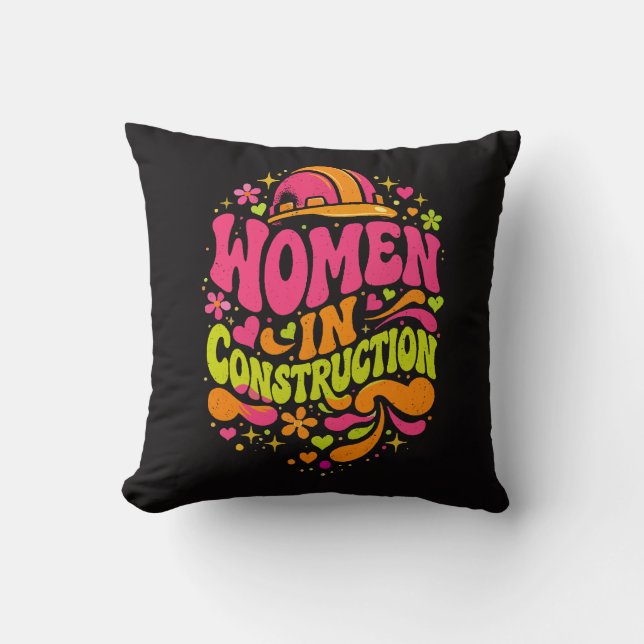Kvinnor Inom Bygg Retro Empowerment Kudde (Framsida)
