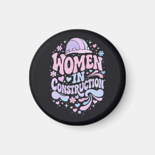 Kvinnor Inom Bygg Retro Empowerment Magnet