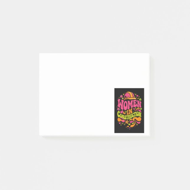 Kvinnor Inom Bygg Retro Empowerment Post-it Block (Framsida)