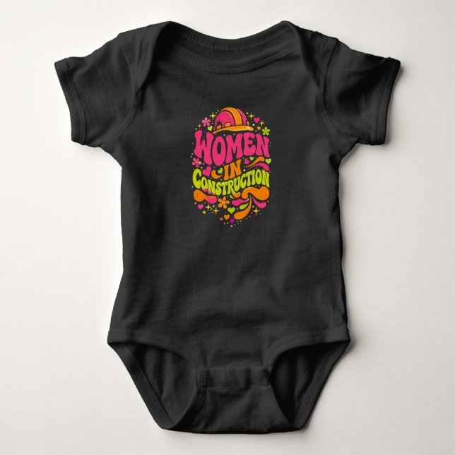 Kvinnor Inom Bygg Retro Empowerment T Shirt (Framsida)
