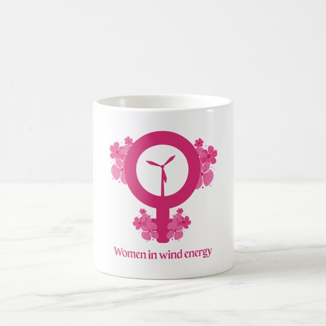 Kvinnor inom vindenergi – feministisk gåva kaffemugg (Center)
