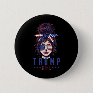 Kvinnor Ja, jag är en trumpflicka som tar sig över Knapp