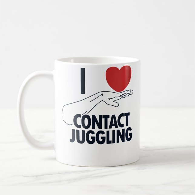 Kvinnor Jag älskar Contact Juggling Boll Professio Kaffemugg (Vänster)