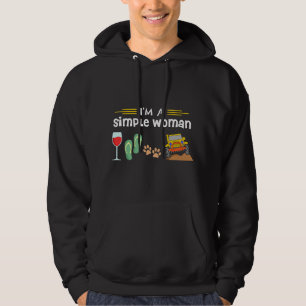 Kvinnor Jag Är En Enkel Kvinna Vin Flip Flops Hund Hoodie