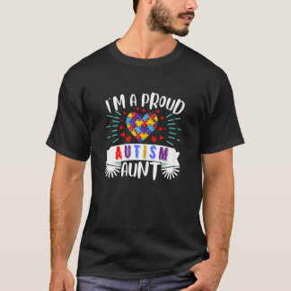 Kvinnor Jag Är En Stolt Autism-Faster Hjärta Pusse T Shirt