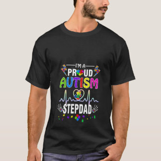 Kvinnor Jag Är En Stolt Autism Styvfar Män Pojkar T Shirt