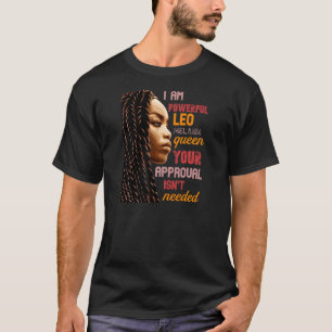 Kvinnor Jag Är Kraftfull Leo Melanin Drottning Afr T Shirt