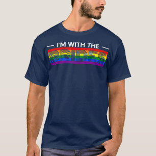 Kvinnor Jag Är Med Bruden HBTQ HBTQ Gay Äktenskap T Shirt