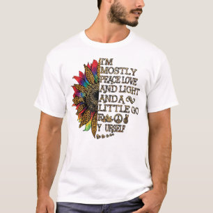 Kvinnor jag är mest fredsljuset Kärlek Yoga Sunflo T Shirt