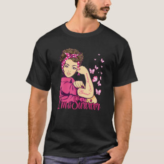Kvinnor jag är överlevande Rosie Riveter Breast Ca T Shirt