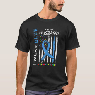 Kvinnor Jag Bär Blått För Min Make Autism Acceptan T Shirt