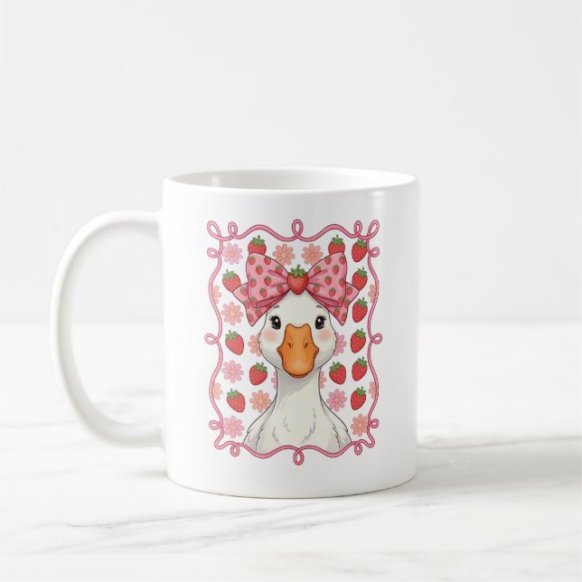 Kvinnor Jordgubb Gås Sommar Båge Kaffemugg (Vänster)