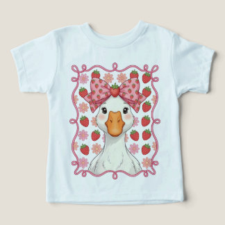 Kvinnor Jordgubb Gås Sommar Båge T Shirt